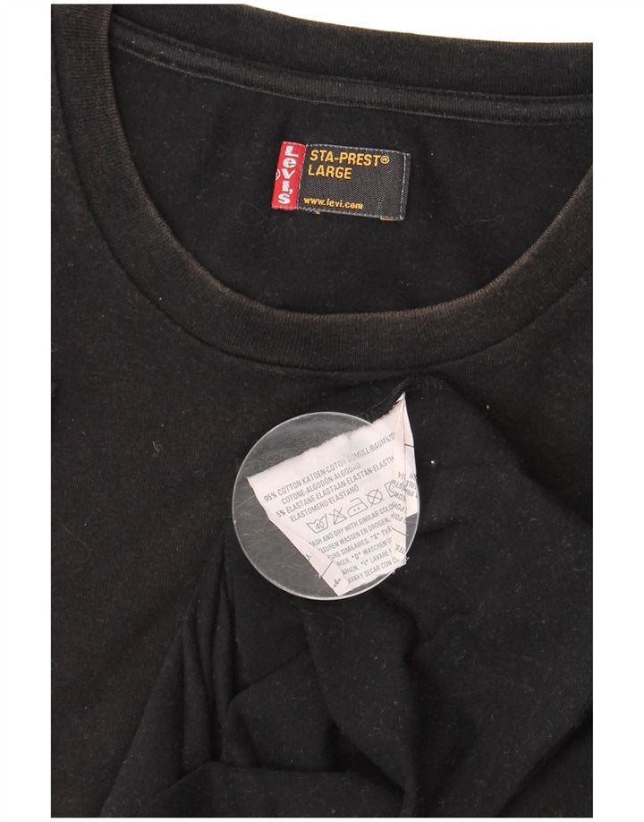 LEVI'S Herre T-Shirt Top Stor Sort Bomuld