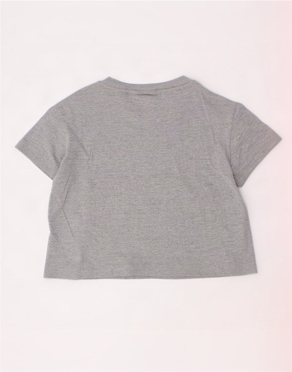 Champion Girls Grafisk T-Shirt Top 7-8 år Lille Grå Colourblock Bomuld