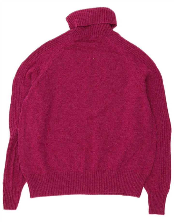 Marks & Spencer Dame Rullehals Sweater UK 16 Large Pink Lambswool