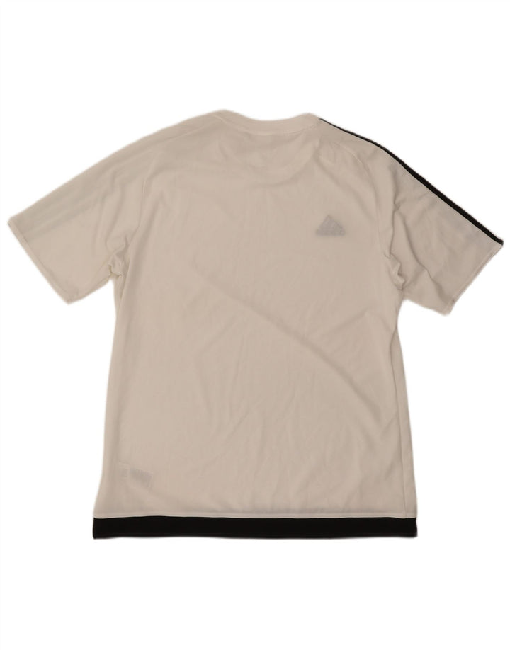 Adidas Herre Climalite T-Shirt Top Stor Hvid Colourblock Polyester