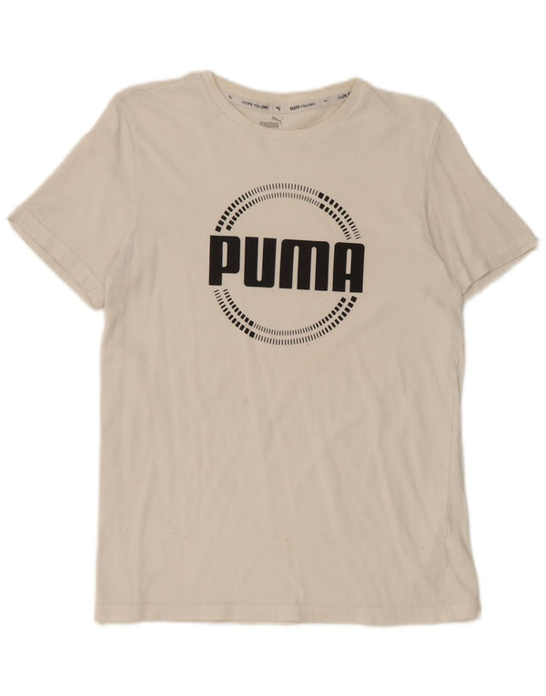 Puma Boys Grafisk T-Shirt Top 15-16 år Hvid