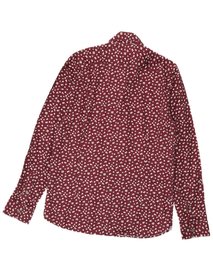 Ted Baker Herreskjorte str. 3 Medium Bourgogne Blomsterbomuld