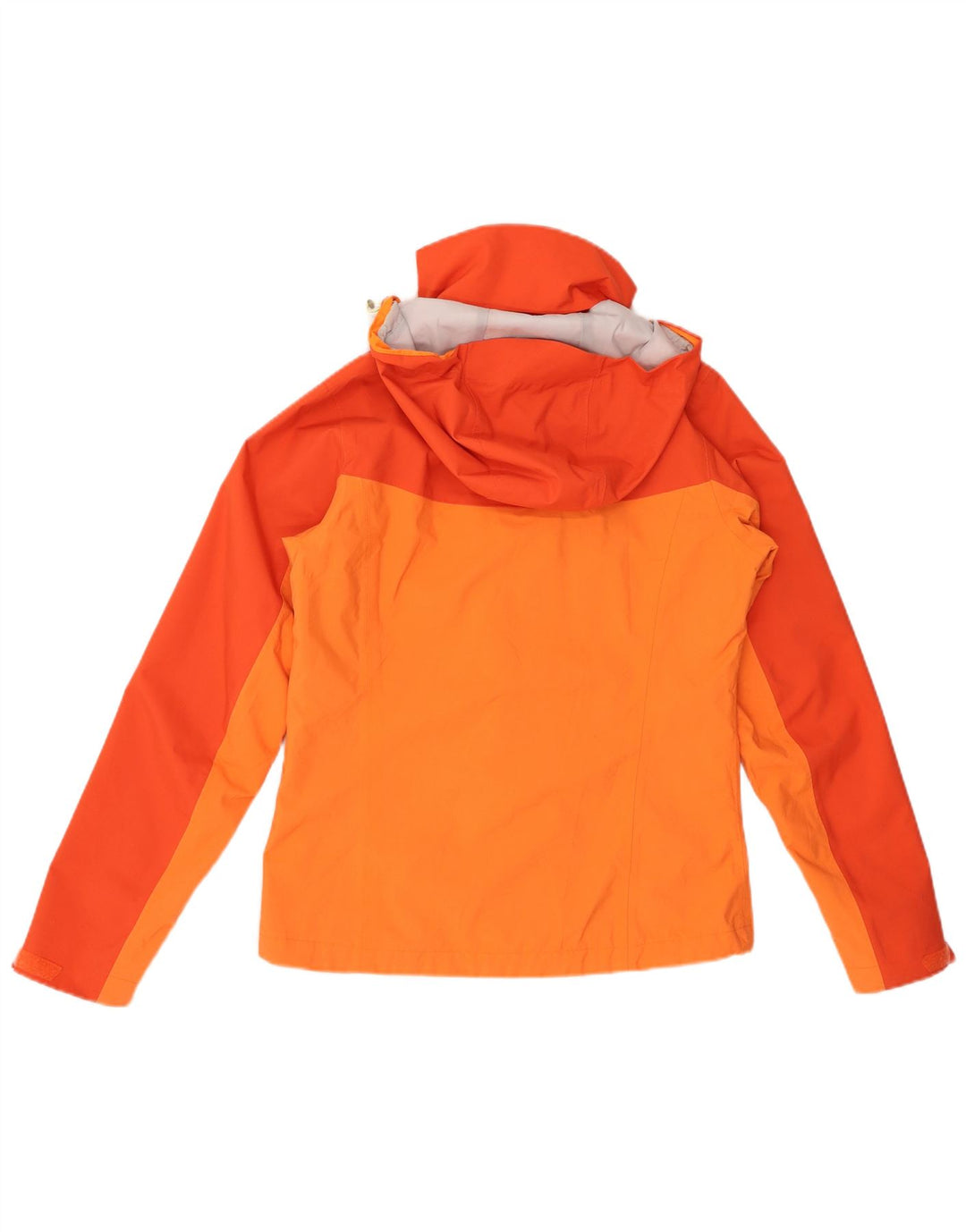 SALOMON Regnjakke med hætte til kvinder UK 6 XS Orange Colourblock Polyester