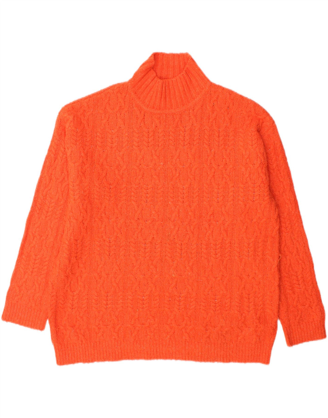 Marks & Spencer Dame Turtle Neck Jumper Sweater UK 14 Medium Orange