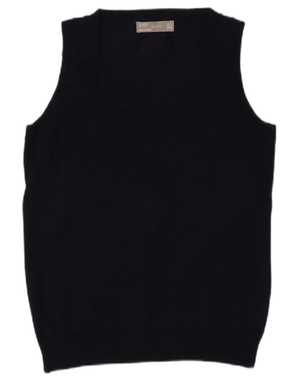 Zara Dame Vest Tank Top UK 12 Medium Sort