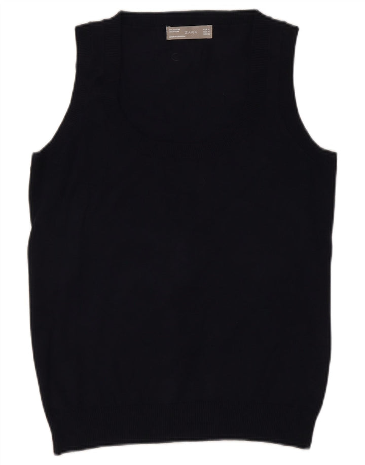 Zara Dame Vest Tank Top UK 12 Medium Sort