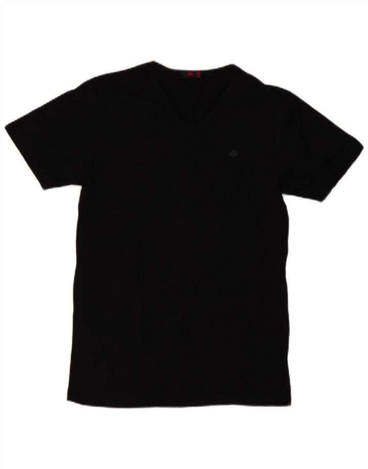 KAPPA Dame T-Shirt Top UK 14 Stor Sort Bomuld