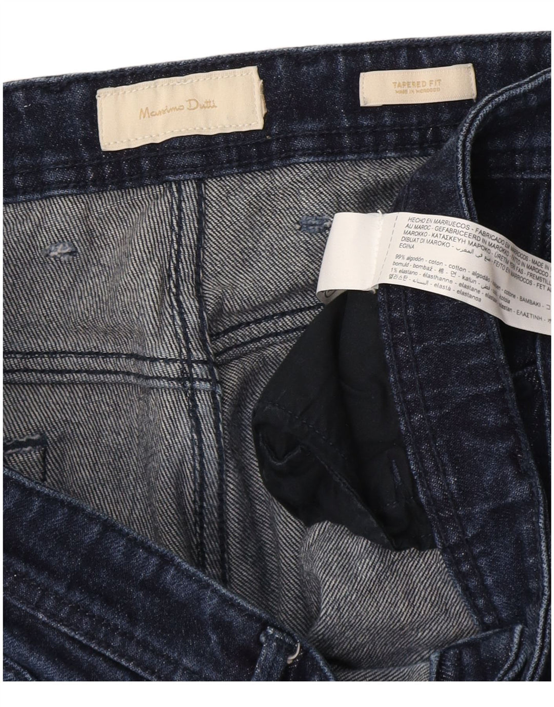 Massimo Dutti Herre Tapered Jeans W38 L28 Marineblå Bomuld