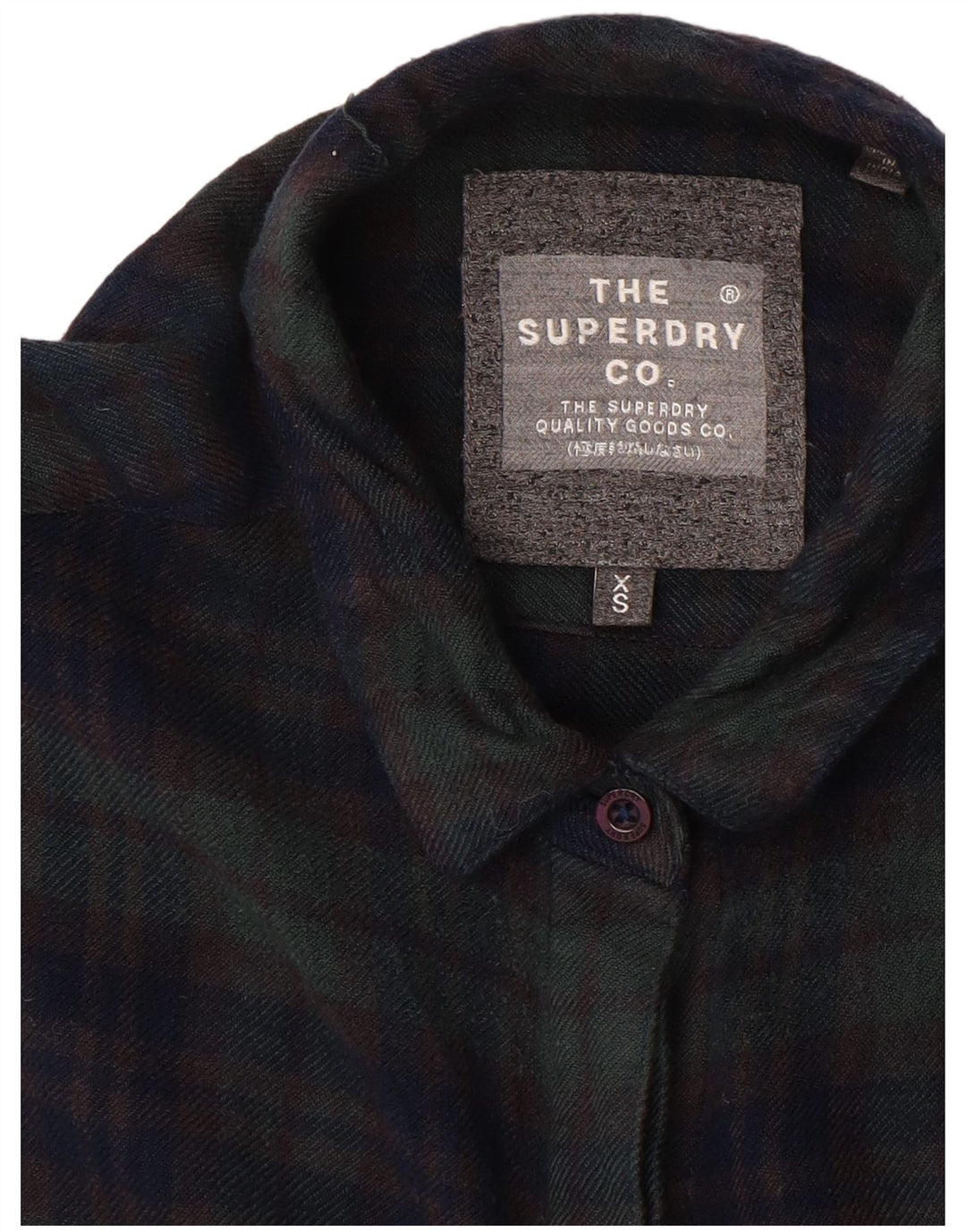 Superdry Flanelskjorte til kvinder UK 6 XS Marineblå ternet