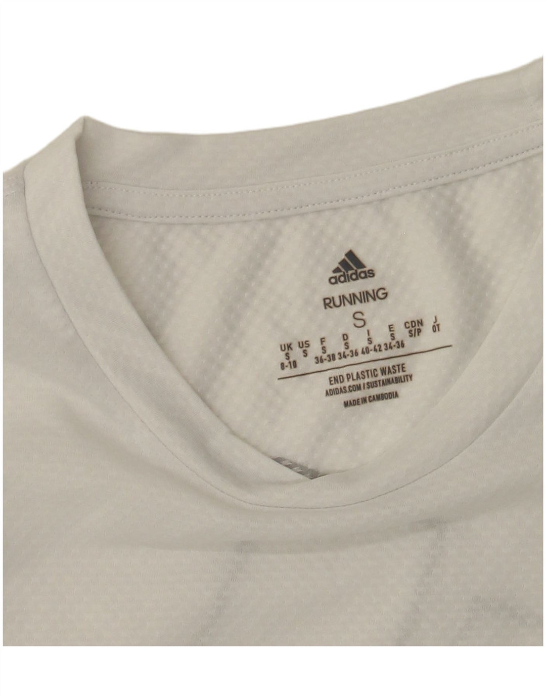 Adidas Dame Grafisk Top Langærmet UK 8/10 Small White Polyester