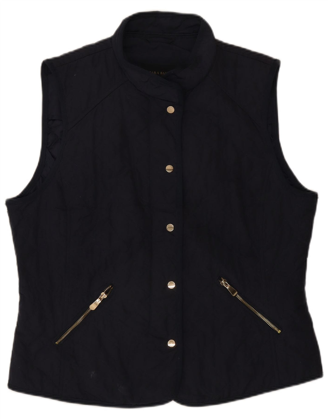 Zara Dame Quilted Gilet UK 18 XL Navy Blue