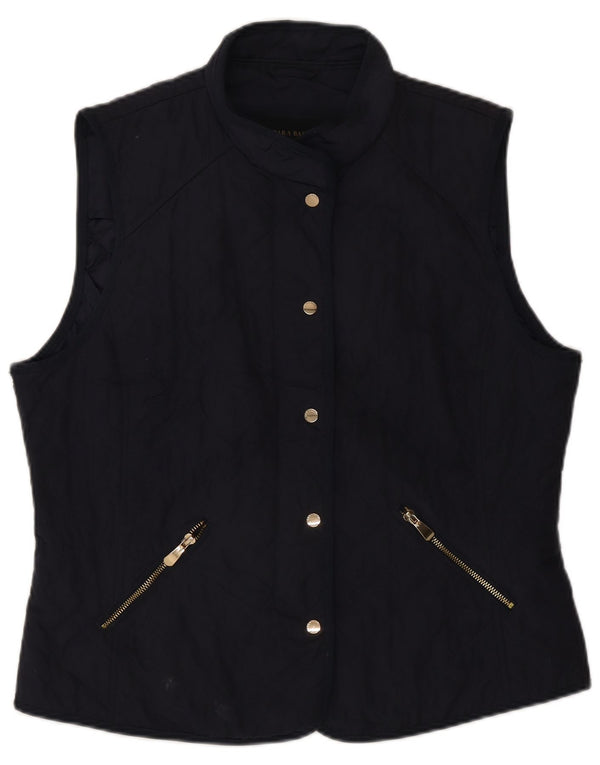 Zara Dame Quilted Gilet UK 18 XL Navy Blue