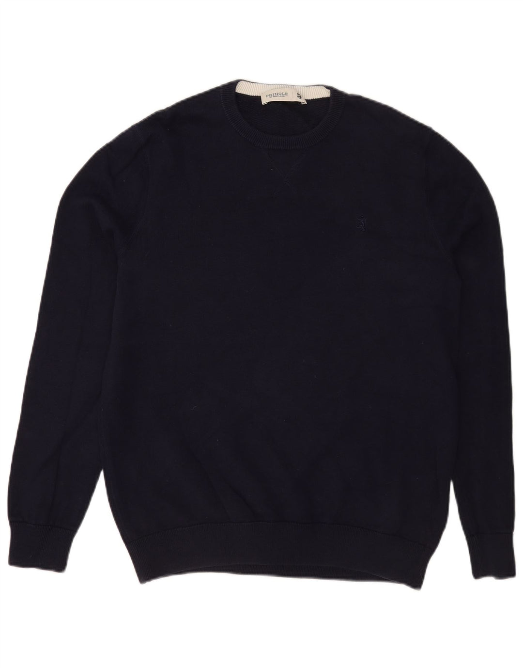 Pringle Herre Crew Neck Jumper Sweater Medium Navy Blue Bomuld