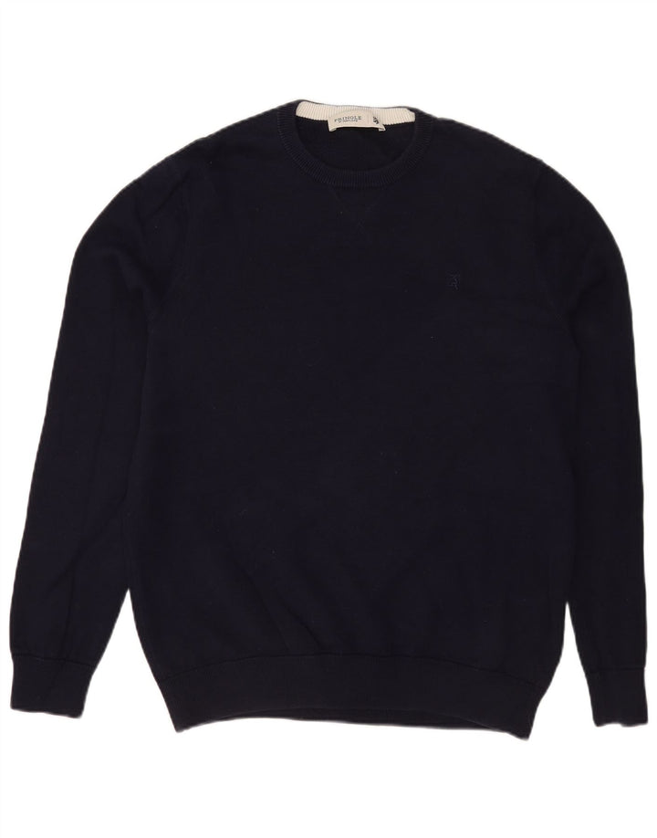 Pringle Herre Crew Neck Jumper Sweater Medium Navy Blue Bomuld