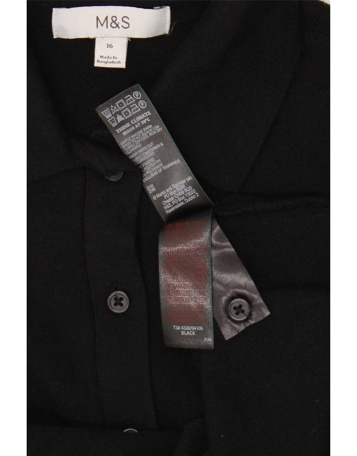Marks & Spencer Dame Cardigan Sweater UK 16 Large Black Viscose