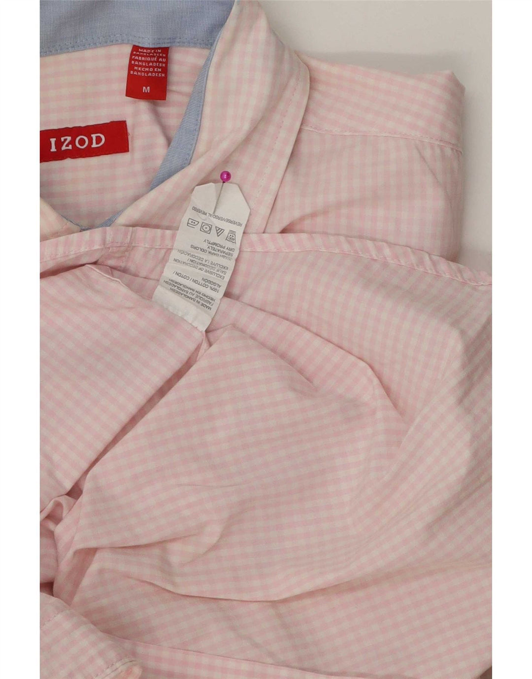 Izod Herreskjorte Medium Pink Gingham Bomuld