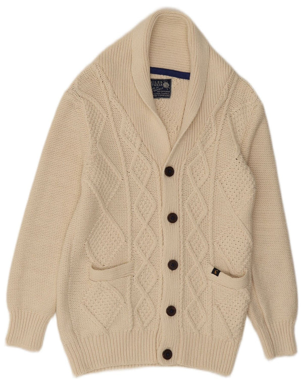 Joules Womens Cardigan Sweater UK 4 XS Off White Cotton