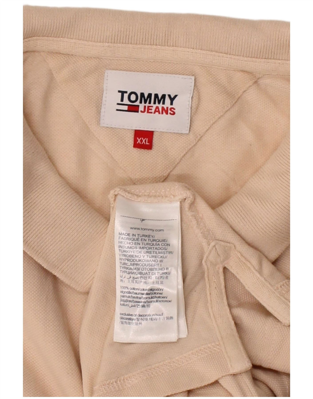 TOMMY HILFIGER Mens Polo Shirt 2XL Pink Cotton