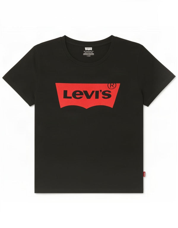 Levi's Dame Grafisk T-Shirt Top UK 14 Stor Sort