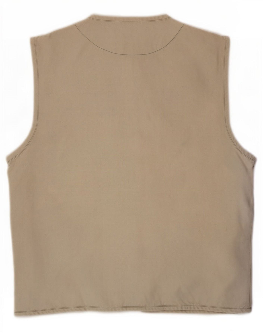 Vintage Womens Utility Gilet UK 14 Medium Beige Cotton