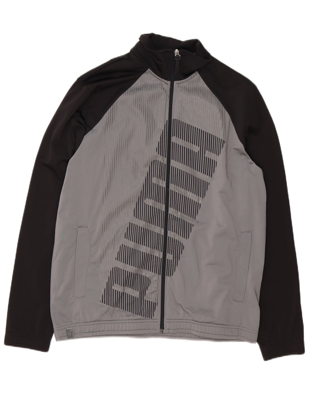 Puma Herre Grafisk Loose Fit Træningsdragt Top Jakke Lille Grå Colourblock