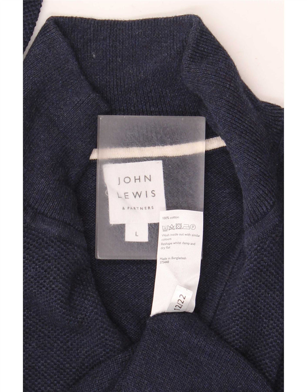 John Lewis herre lynlås-hals sweater stor marineblå bomuld