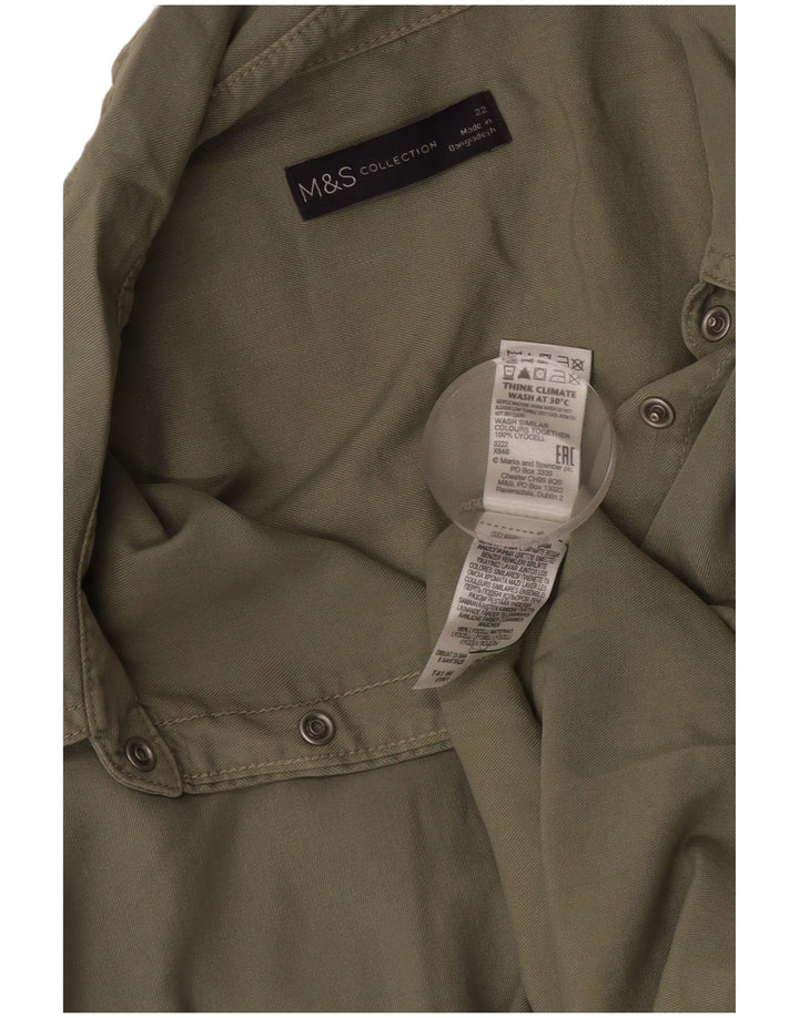 Marks & Spencer Dameskjorte UK 22 3XL Khaki Lyocell