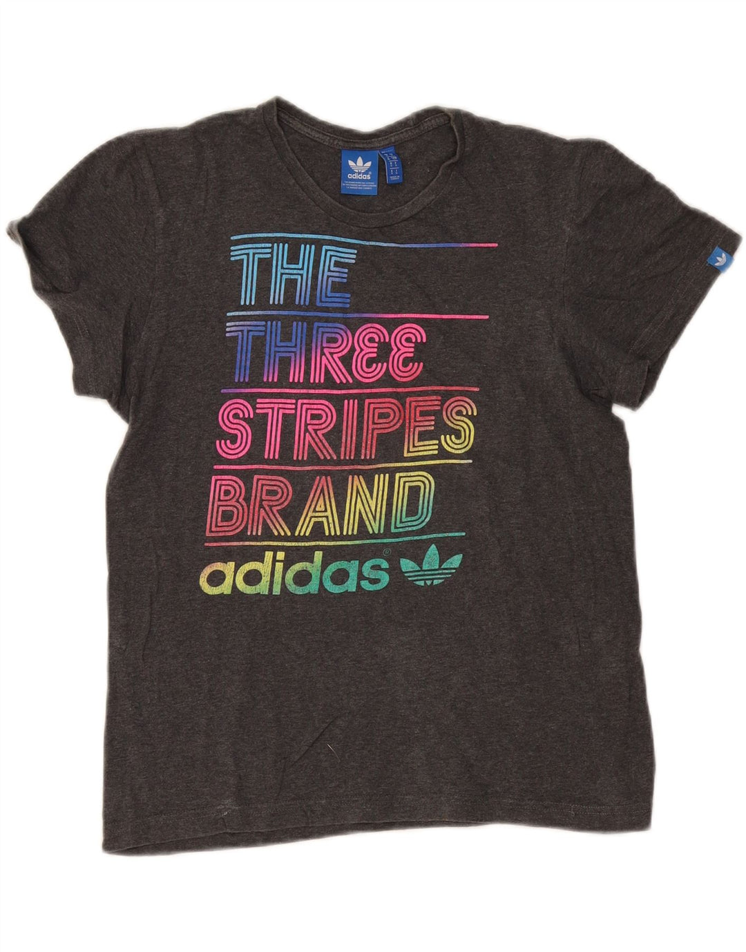 ADIDAS Womens Graphic T-Shirt Top UK 10 Small Grey