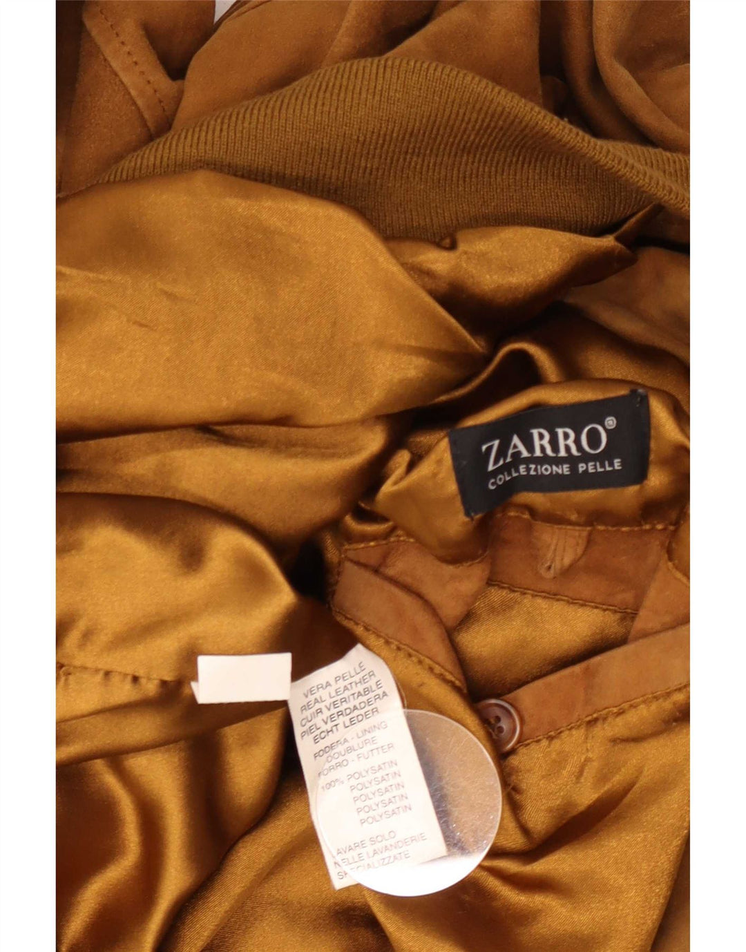 Zarro Herre Ruskind Bomber Jacket UK 44 2XL Beige Læder