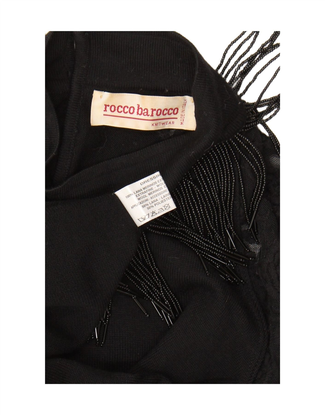 Roccobarocco Dame Top Langærmet UK 14 Medium Sort Merinould