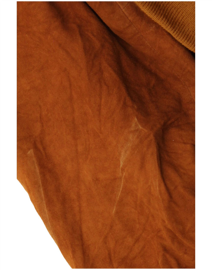 Vintage herre ruskind bomberjakke EU 56 3XL brunt læder