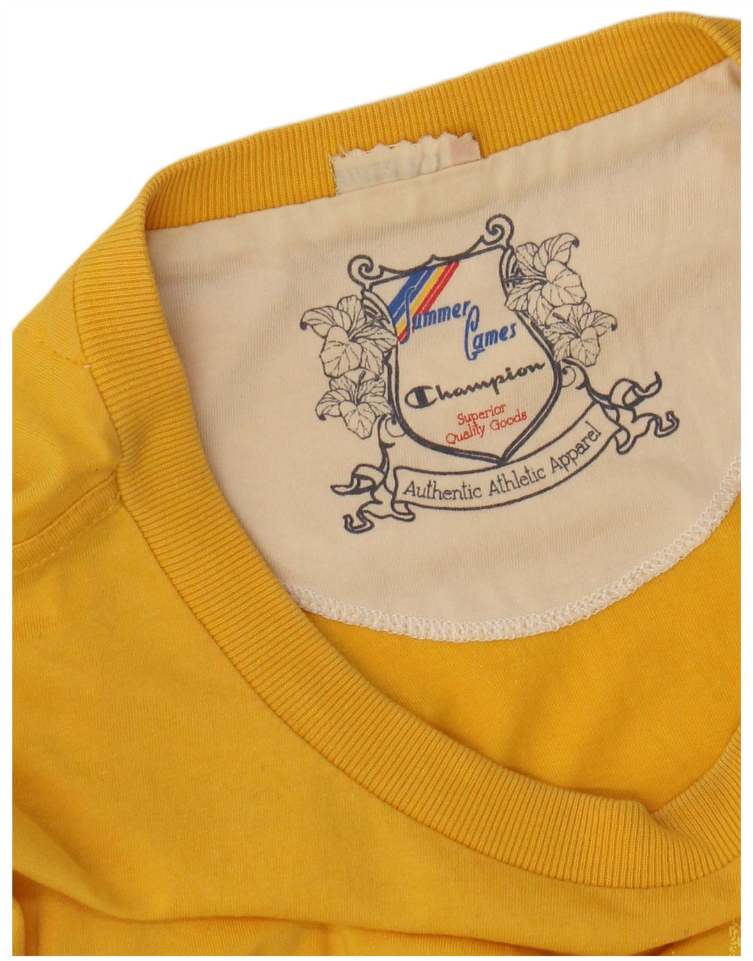 CHAMPION Herre Grafisk T-Shirt Top Stor Gul