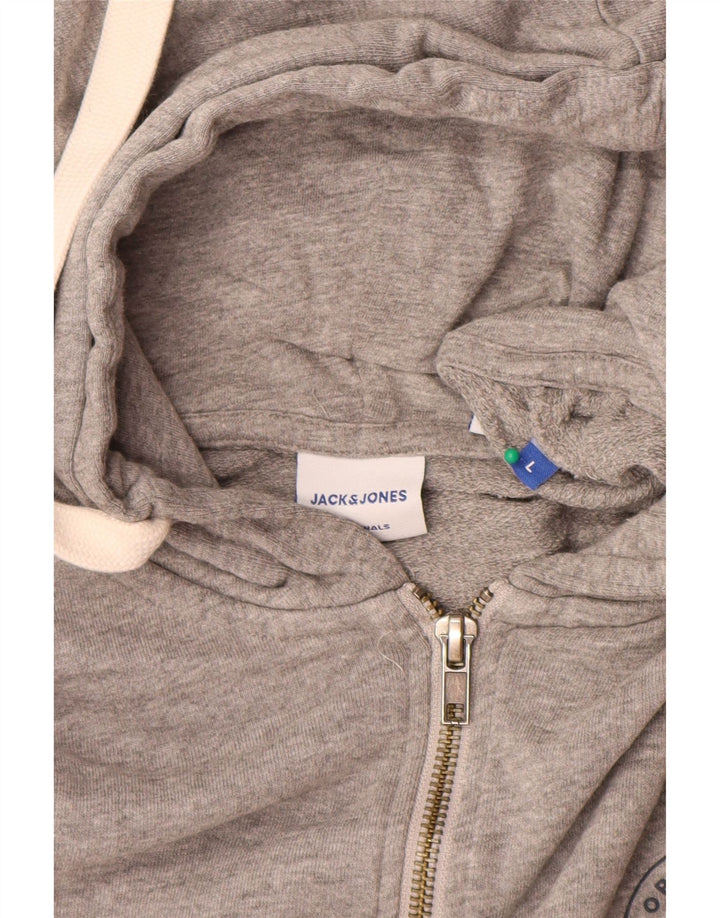Jack & Jones Hættetrøje med lynlås til mænd Stor grå bomuld