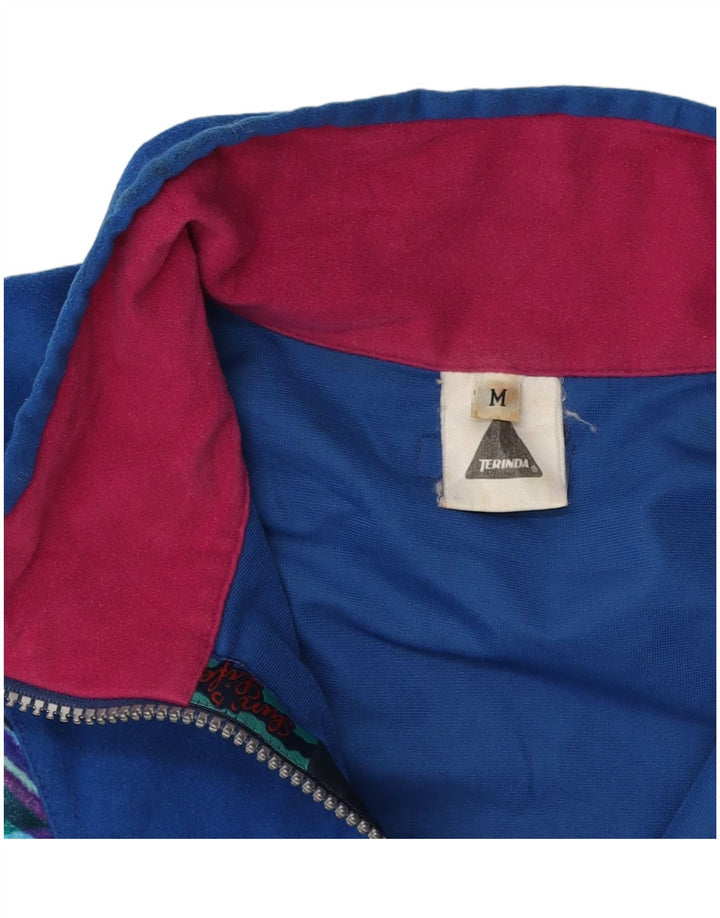 Terinda Womens Oversized træningsdragt Topjakke UK 14 Medium Blue Geometric