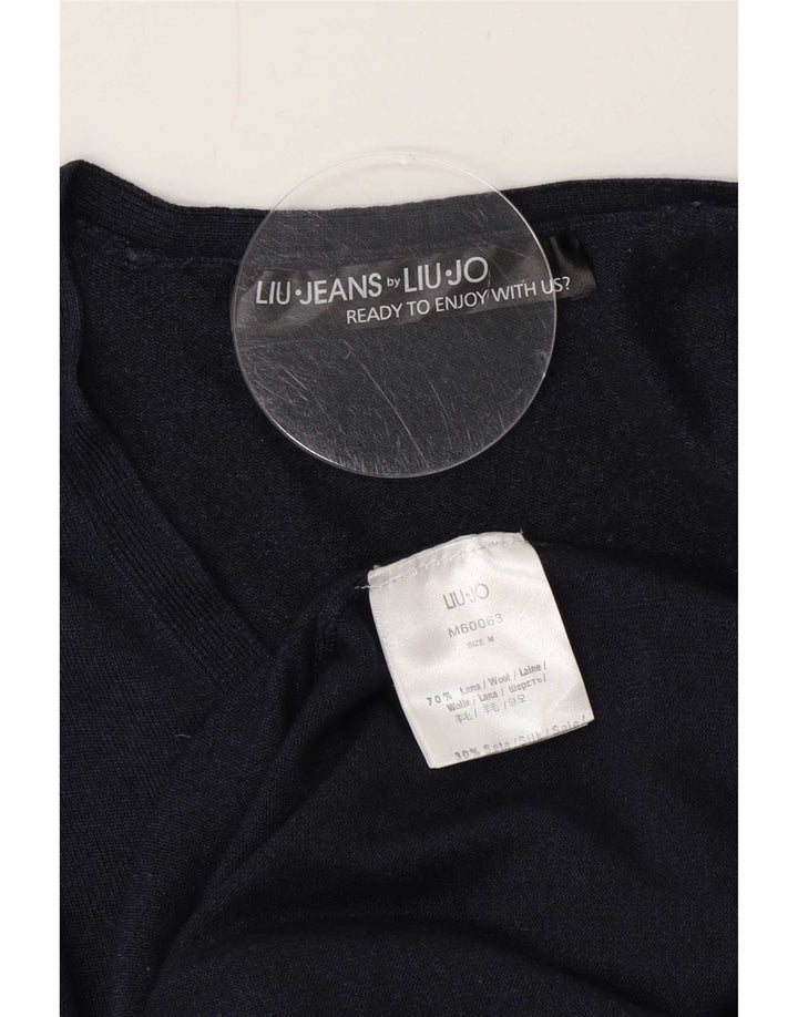 Liu Jo Herre V-hals sweater Medium Marineblå Uld