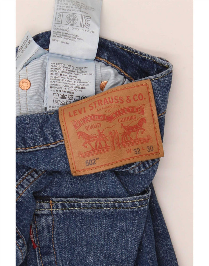 Levi's Herre 502 tilspidsede jeans W32 L30 blå bomuld