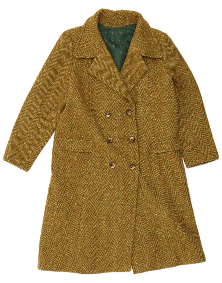 Vintage Dame Dobbeltradet Frakke UK 14 Large Khaki Sildeben