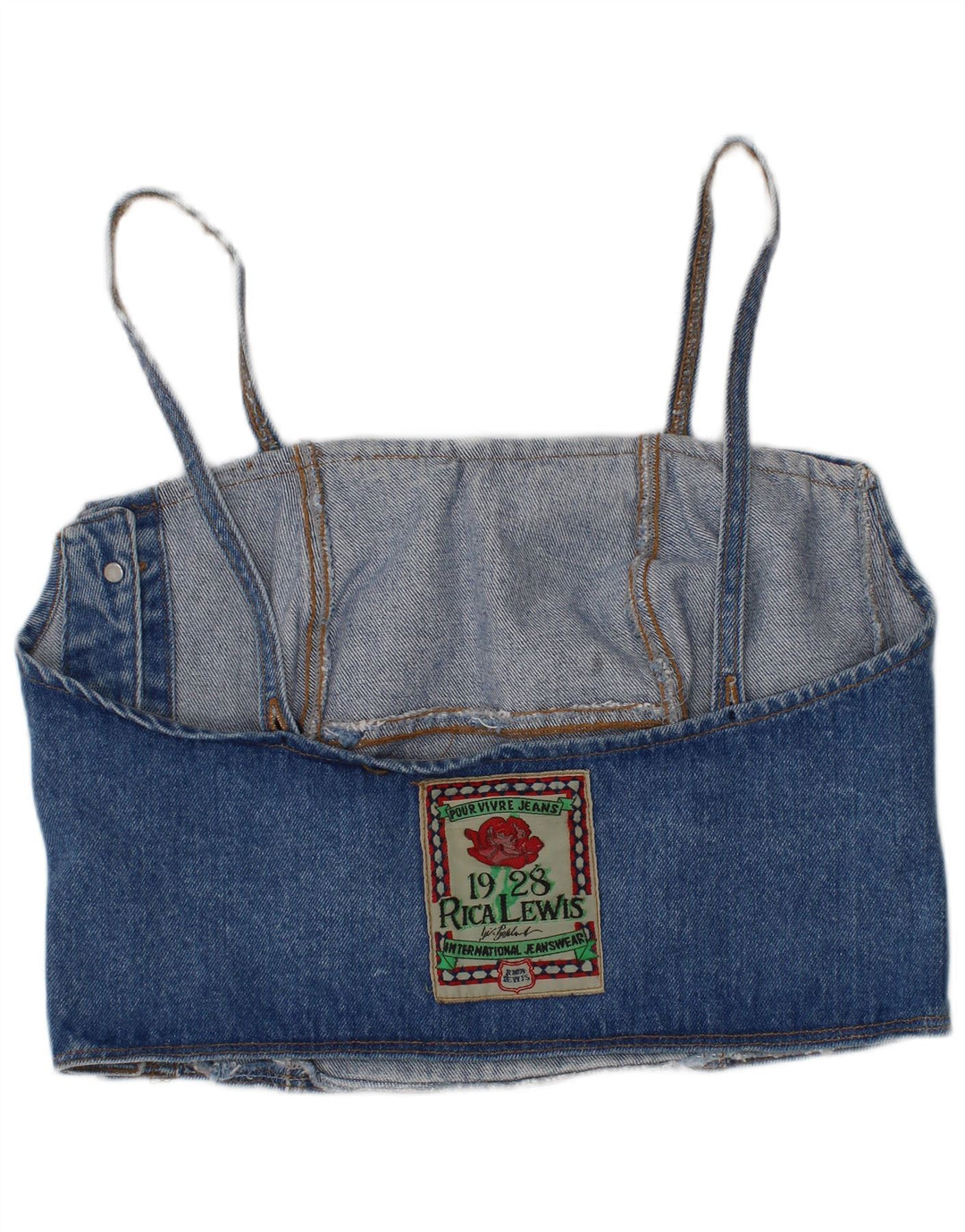 Rica Lewis Dame Denim Crop Top IT 44 Medium Blue