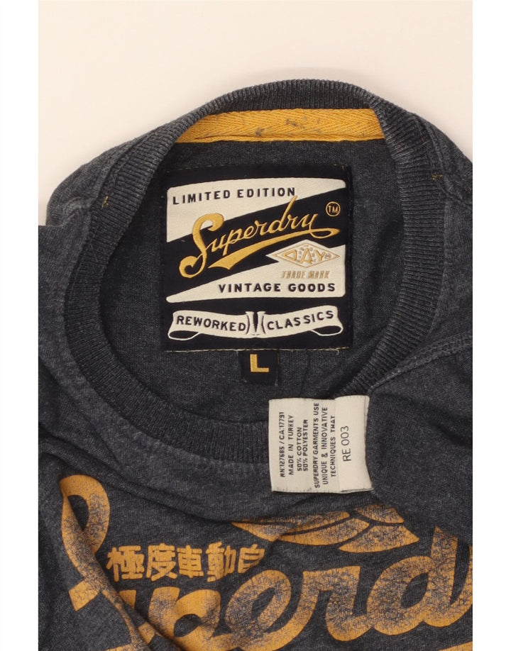 Superdry Grafisk T-shirt top til mænd Stor marineblå bomuld