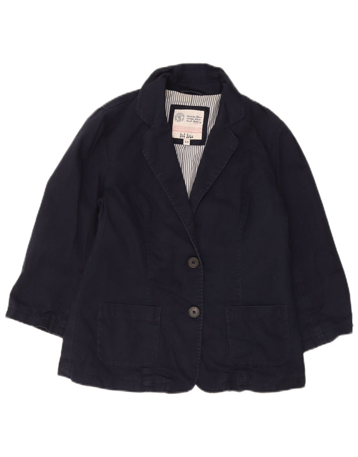 FAT FACE Dame 3/4 ærmer 2-knaps blazerjakke UK 10 Small Navy Blue