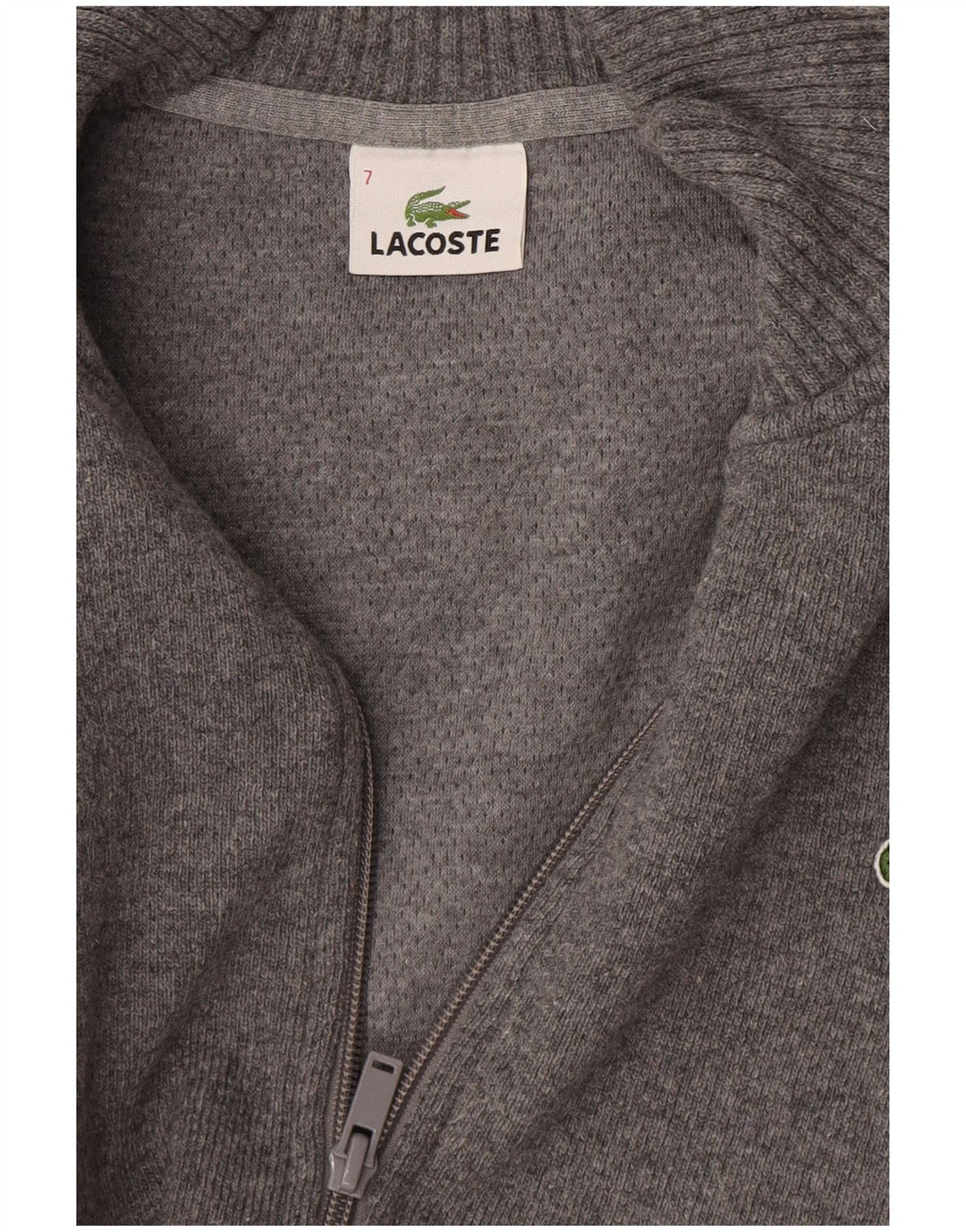 Lacoste Herre Cardigan Sweater Størrelse 7 2XL Grå