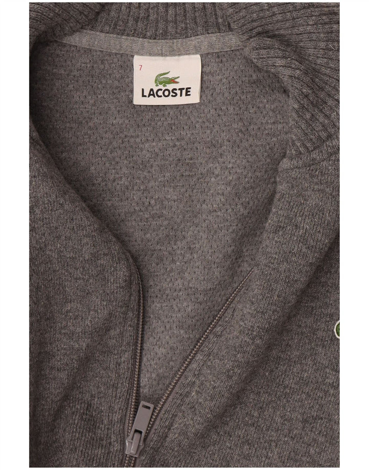 Lacoste Herre Cardigan Sweater Størrelse 7 2XL Grå