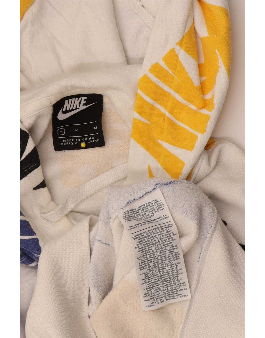Nike grafisk hættetrøje til mænd mellem hvid bomuld