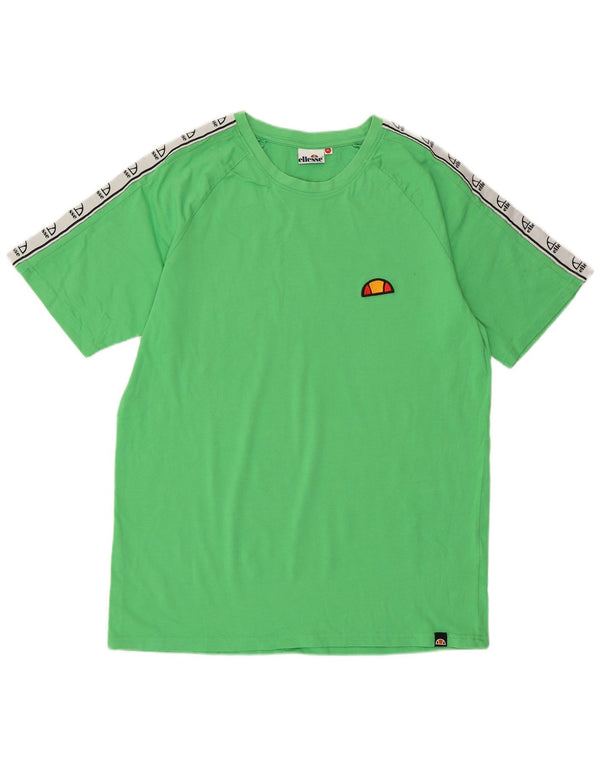 ELLESSE Herre grafisk T-shirt Top XL Grøn Colourblock Bomuld