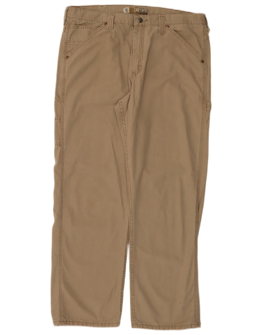 LEE Mens Carpenter Straight Cargo Bukser W38 L32 Beige Bomuld