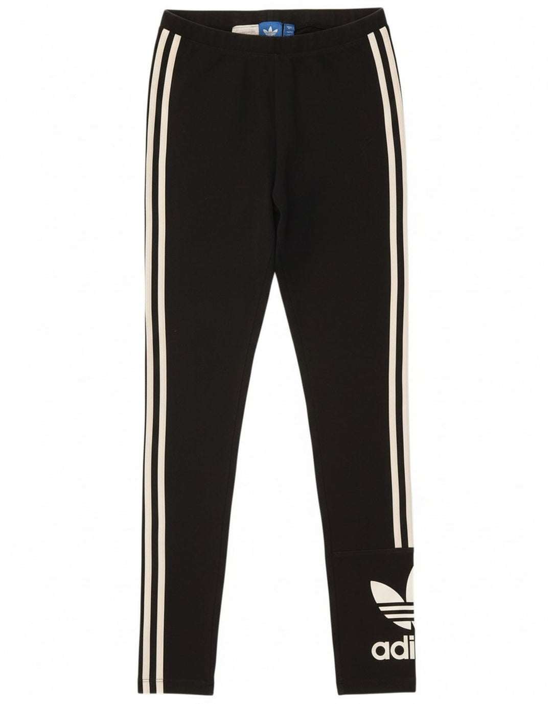 ADIDAS Womens Graphic Leggings UK 8 Small  Black Cotton