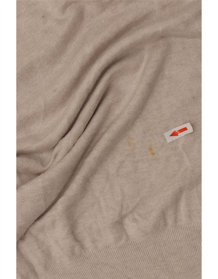 Zara Dame Roll Neck Jumper Sweater UK 10 Small Beige Rayon