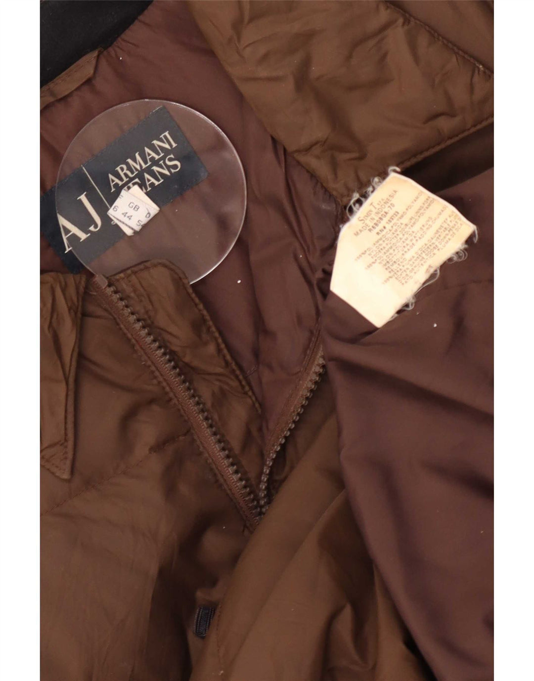 Armani Polstret Herrejakke UK 44 2XL Brun Polyamid