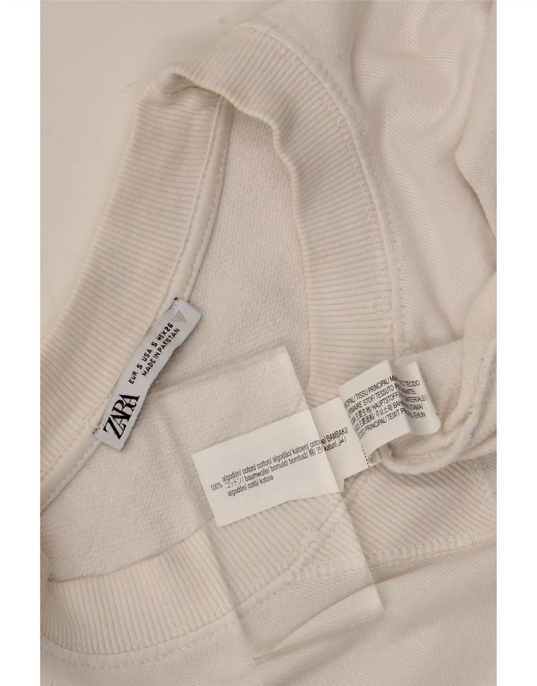 Zara Womens Oversized Sweatshirt Jumper UK 10 Small White Bomuld