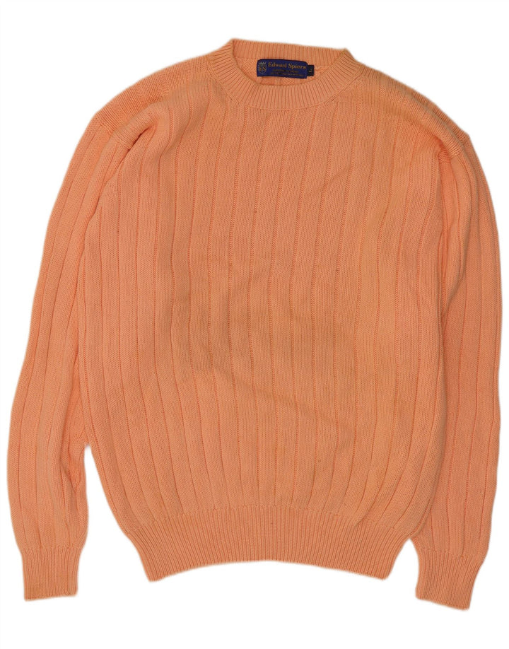 Edward Spires Herre Crew Neck Jumper Sweater Stor Orange Bomuld